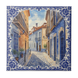 Indigo Azulejo Blauwe Portugese Lissabon Talavera Tegeltje