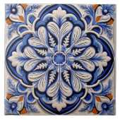 Indigo Azulejo Blue Portugal Decoratief Tegeltje (Voorkant)