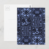 Indigo Batik Quilt - Blauw Briefkaart (Voorkant / Achterkant)