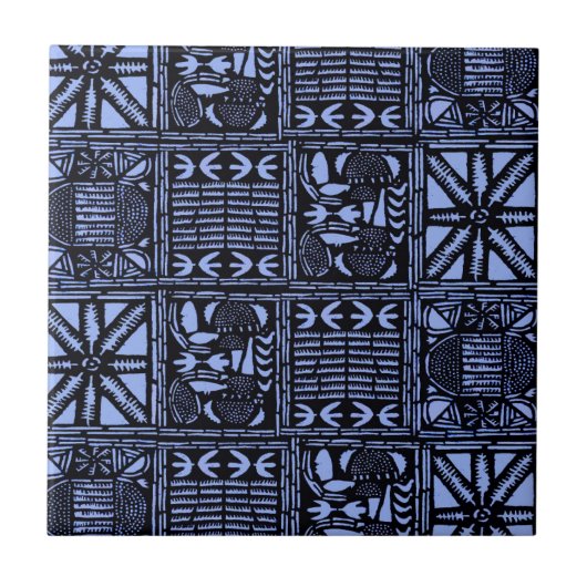 Indigo Batik Quilt - Blue Tegeltje (Voorkant)