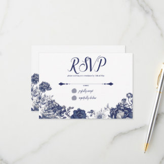 Indigo Belle Vintage RSVP-antwoordkaart  RSVP Kaartje