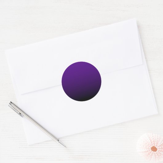 Indigo Black Gradient Blank Ronde Sticker (Envelop)