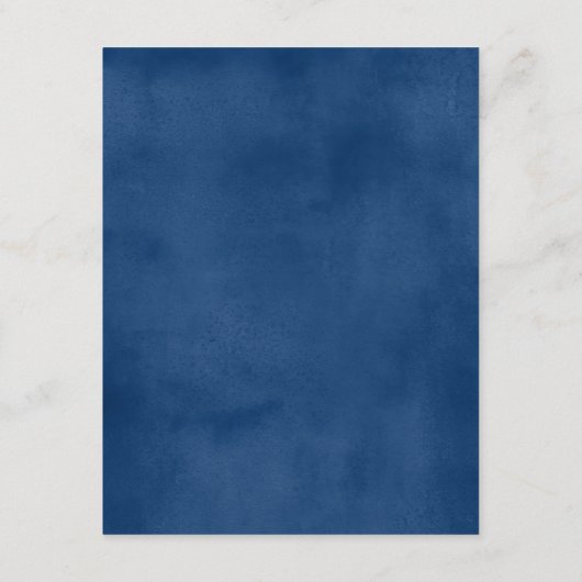 Indigo Blau Aquarel Trouwkaart Inlegvel / Routebes Informatiekaartje (Achterkant)