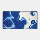 Indigo Blauw Abstract Modern Professioneel Bureaumat (Voorkant)