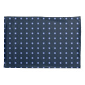 Indigo blauw en wit patchwork en cirkels kussensloop (Achterkant)
