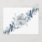 Indigo blauwe bloemen dank u kaart (Voorkant)