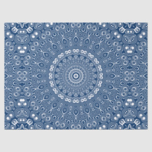Indigo Blauwe Mandala Patroon Tissuepapier