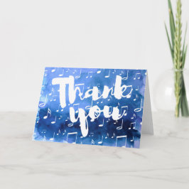 Indigo Blauwe waterverf Muziek Bedankt