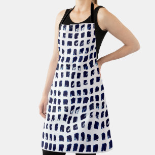 Indigo Block Print Fiber Art All-Over Print Schort