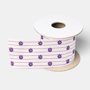 Indigo Bloemen & Blush en Violet Gestreept Lint
