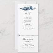 indigo bloemen bruiloft uitnodiging rsvp bijgevoeg (Achterkant)