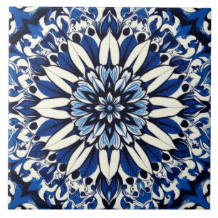 indigo bloemster ster tegel tegeltje