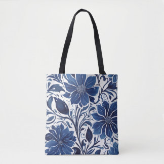 indigo bloemtuin tote tas