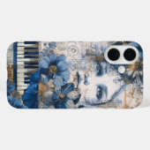 Indigo Blue Abstracte kunst Collage Case-Mate iPhone Case (Achterkant (horizontaal))