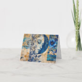 Indigo Blue Abstrait Art Collage carte de note bla (Dos)