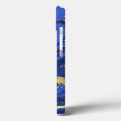 Indigo Blue Agate Marble Abstracte Name Monogram Case-Mate iPhone Case (Achterkant / Links)