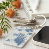 Indigo Blue Batik Map of the World Sleutelhanger (Voorkant Rechts)