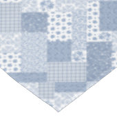 Indigo Blue, Blanc Faux Patchwork Nappe (Angle)