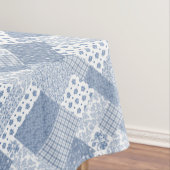 Indigo Blue, Blanc Faux Patchwork Nappe (In Situ)