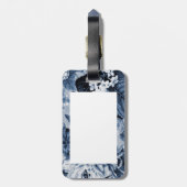 Indigo Blue  Botanical Floral Toile No.1 Bagagelabel (Achterkant verticaal)