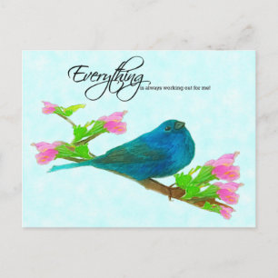 Indigo Blue Bunting - Alles werkt goed Briefkaart