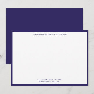 Indigo Blue Classic Border Card Notitiekaartje