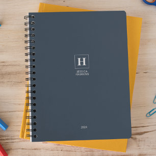 Indigo Blue Classic Monogramme personnel hebdomada