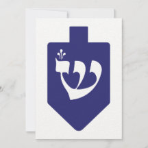 Indigo-Blue Dreidel voor Hanukkah met Letter Shin