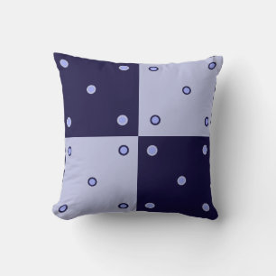Indigo Blue en light blus patchwork en cirkels Kussen