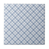 Indigo Blue en White Preppy Check Ceramic Tile Tegeltje (Voorkant)