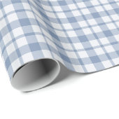 Indigo Blue en White Preppy Check Wrapping Paper Cadeaupapier (Rol Hoek)