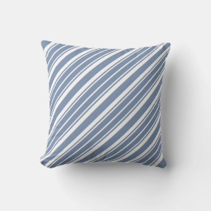 Indigo Blue en White Ticking Stripe Pillow Kussen