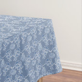 Indigo Blue Ethnic Floral Imprimer Nappe (In Situ)