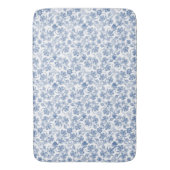  Indigo Blue Ethnic Floral Print Bath Mat (Voorkant Verticaal)