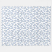 Indigo Blue Ethnic Floral Print Fleece Blanket (Voorkant (Horizontaal))