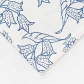 Indigo Blue Ethnic Floral Print Fleece Blanket (Hoek)