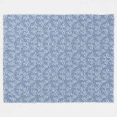 Indigo Blue Ethnic Floral Print Fleece Blanket Deken (Voorkant (Horizontaal))