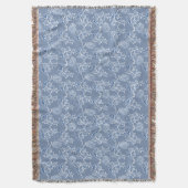 Indigo Blue Ethnic Floral Print Throw Blanket Deken (Voorkant Verticaal)