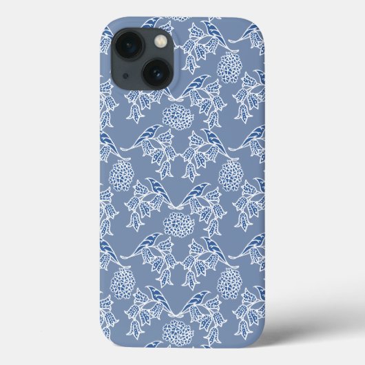 Indigo Blue Ethnic Floral Samsung Note 4 Coque (Verso)