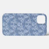 Indigo Blue Ethnic Floral Samsung Note 4 Hoesje (Achterkant (horizontaal))