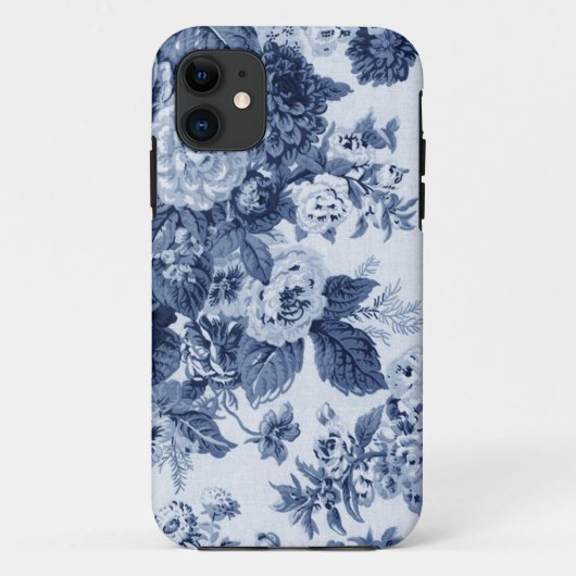 Indigo Blue Floral Case-Mate iPhone Case (Achterkant)