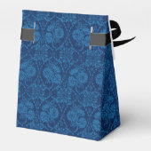 Indigo Blue Floral Faux Lace Pattern Bedankdoosjes (Achterkant)