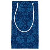 Indigo Blue Floral Faux Lace Pattern Klein Cadeauzakje (Voorkant)