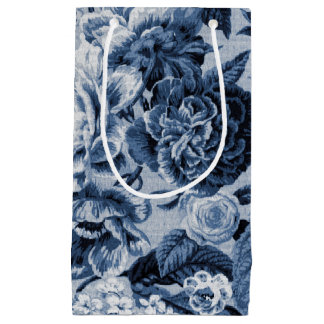 Indigo Blue  Floral Toile No.1 Klein Cadeauzakje