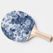 Indigo Blue Floral Toile No.3 Tafeltennisbatje (Zijkant)