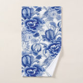 Indigo Blue Flowers Bad Handdoek (Handdoek)