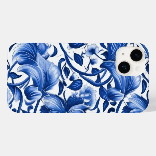 Indigo Blue Flowers Case-Mate iPhone Case (Achterkant (horizontaal))