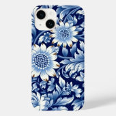 Indigo Blue Flowers Case-Mate iPhone Case (Achterkant)