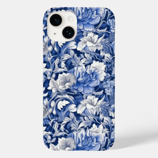 Indigo Blue Flowers Case-Mate iPhone Case (Achterkant)