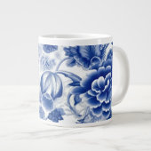 Indigo Blue Flowers Extra Grote Beker (Voorkant rechts)